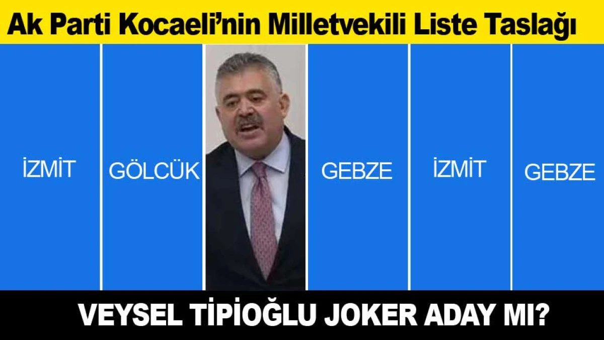 AK PARTİ KOCAELİ MİLLETVEKİLİ ADAY TASLAK LİSTESİNDE VEYSEL TİPİOĞLU JOKER ADAY MI?