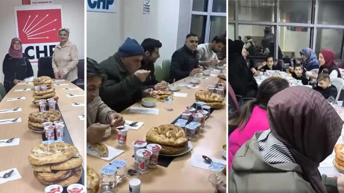 CHP DİLOVASI'NDAN PARTİ BİNASINDA M&Uuml;TEVAZİ İFTAR