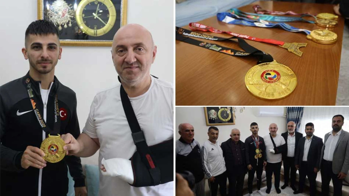 ERAY ŞAMDAN MADALYALARI BAŞKAN BIYIK’A GÖTÜRDÜ