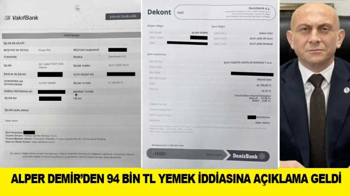 GEBZE ESNAF ODASI BAŞKANI ALPER DEMİR&rsquo;DEN 94 BİN TL YEMEK İDDİASINA A&Ccedil;IKLAMA GELDİ