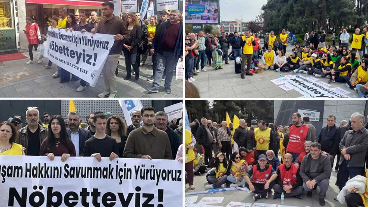 GEBZE'DE &Ouml;ĞRETMENLERİN OTURMA EYLEMİ DEVAM EDİYOR