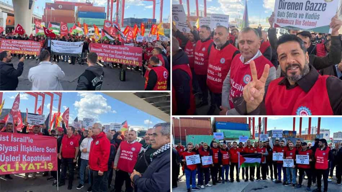 GEBZELİ SENDİKACILAR İSRAİL'İ PROTESTO ETTİLER