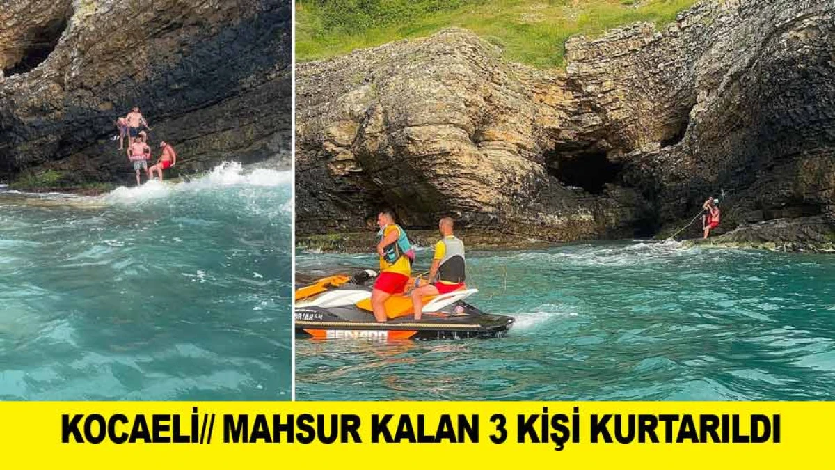 KOCAELİ// MAHSUR KALAN 3 KİŞİ KURTARILDI