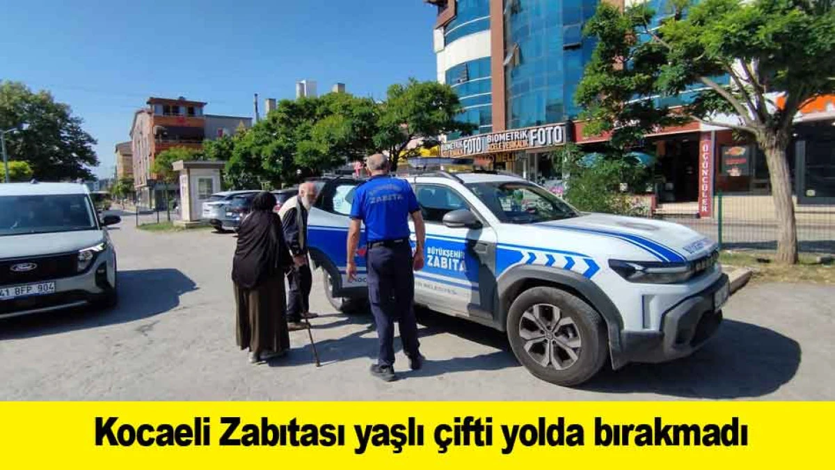 Kocaeli Zabıtası yaşlı &ccedil;ifti yolda bırakmadı