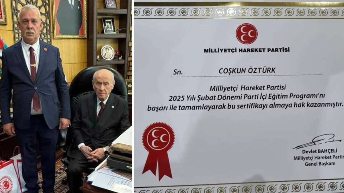 MHP GEBZE BAŞKANI &Ouml;ZT&Uuml;RK SERTİFİKASINI PAYLAŞTI